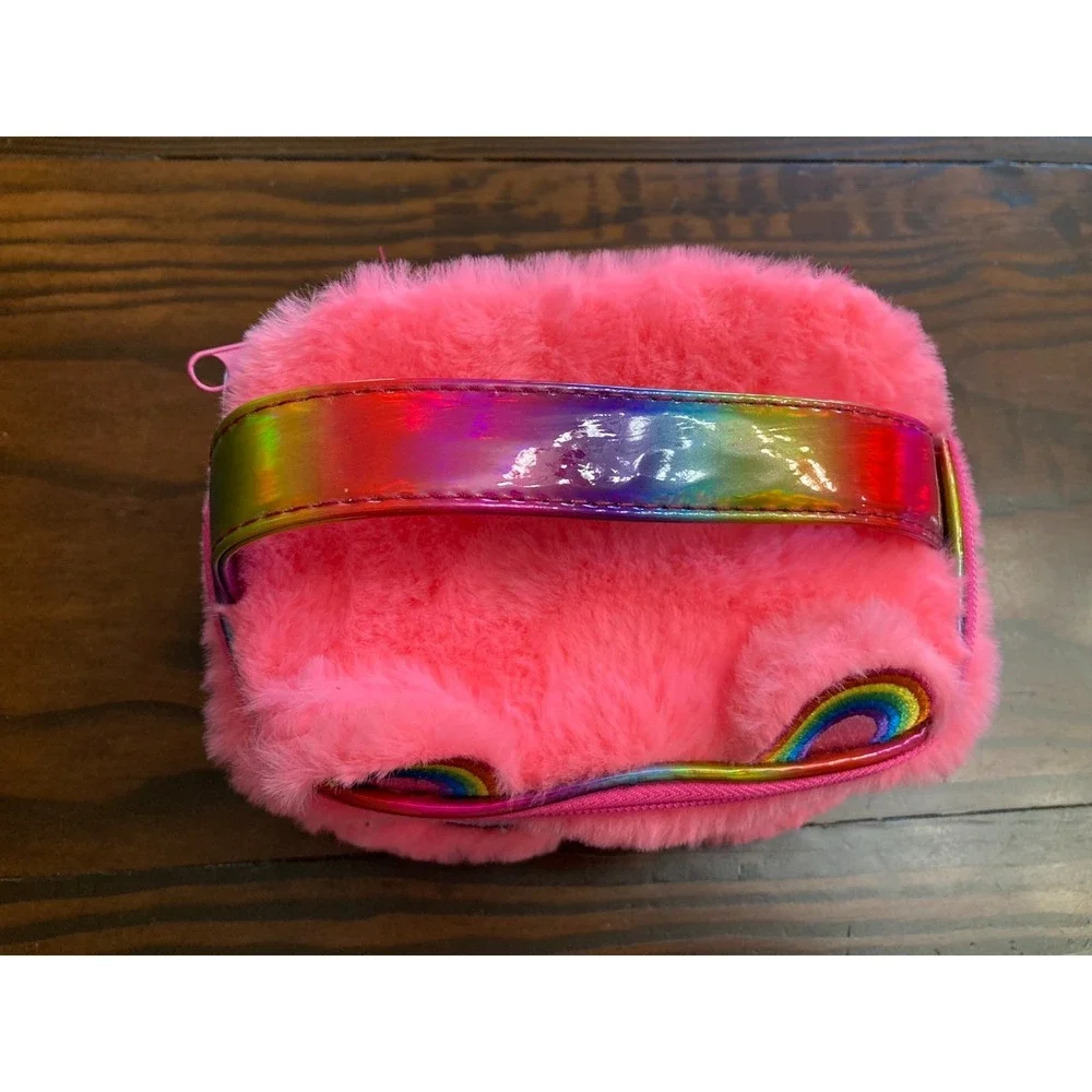 Claire's Izzy The Bear Pink Makeup Girls Bag Rainbow Ears Expressive Eyes
